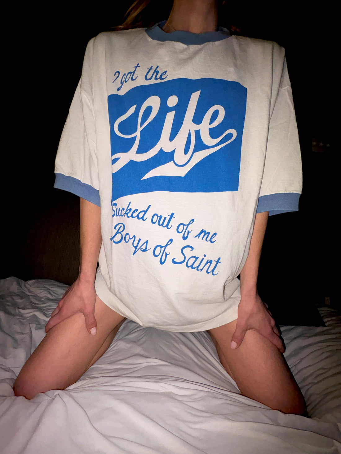 [SAINT Mxxxxxx]BOS_SS T-SHIRT/RINGER TEE/WHITE(SM-MK8-0000-C16)
