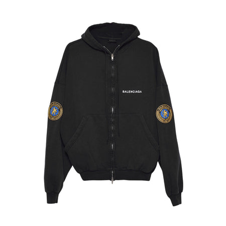 [BALENCIAGA]Large Zip-Up Hoodie/WASH BLACK(826162-TSVH3)