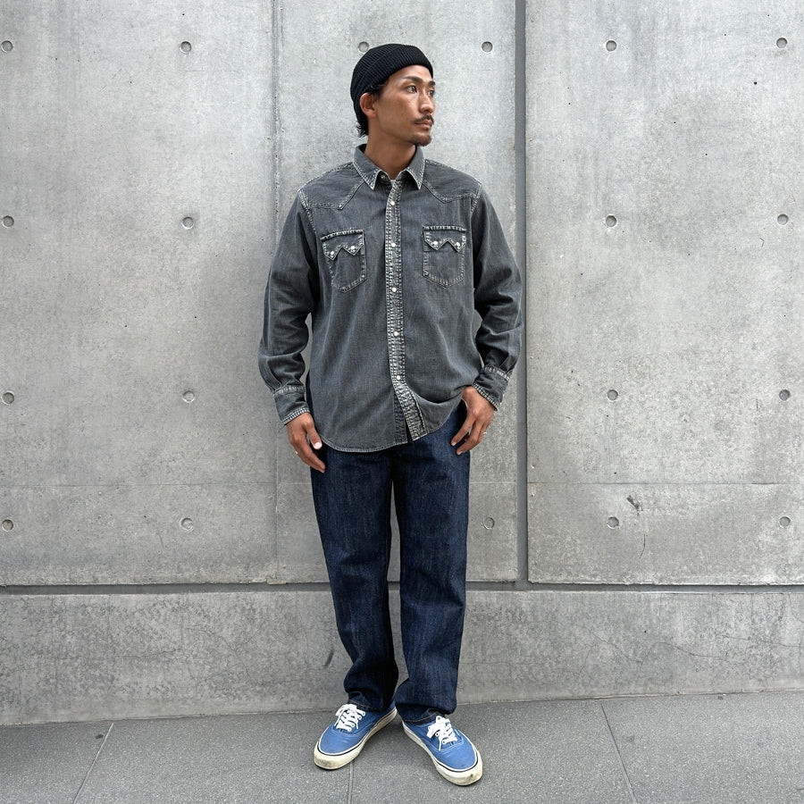 トップス Standard California DENIM WESTERN SHIRT HTC Custom Standard California Denim Western Shirt Vintage Wash