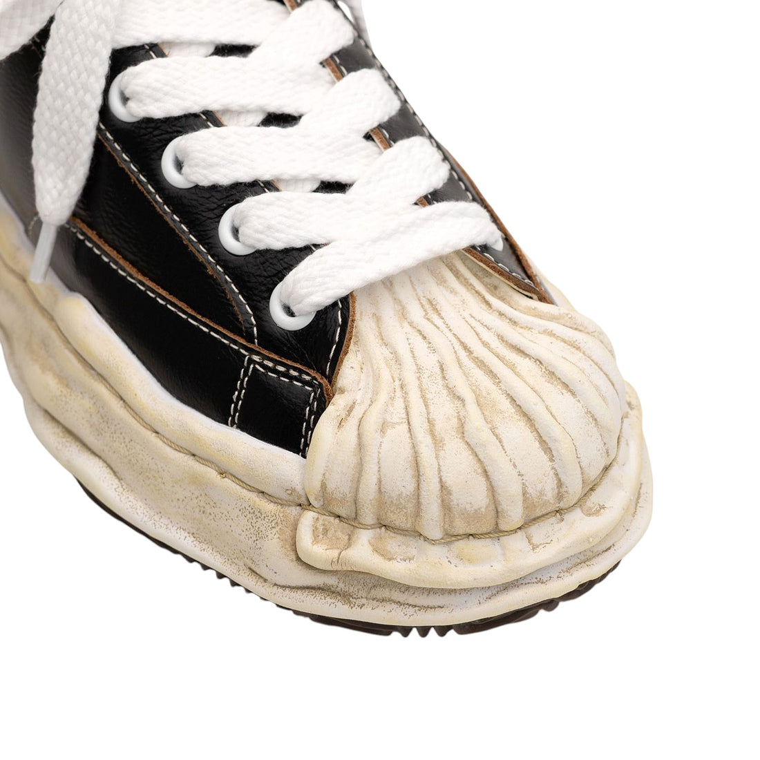 [MAISON MIHARA YASUHIRO]"BLAKEY" OG Sole Wrinkled Leather Low-top Sneaker/BLACK(A14FW736)