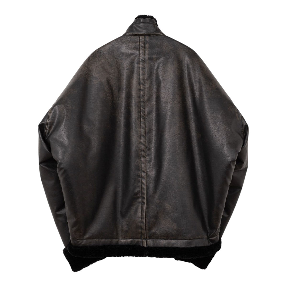MAISON MIHARA YASUHIRO]Coated Big Zip Boa Jacket/BLACK(A15BL071