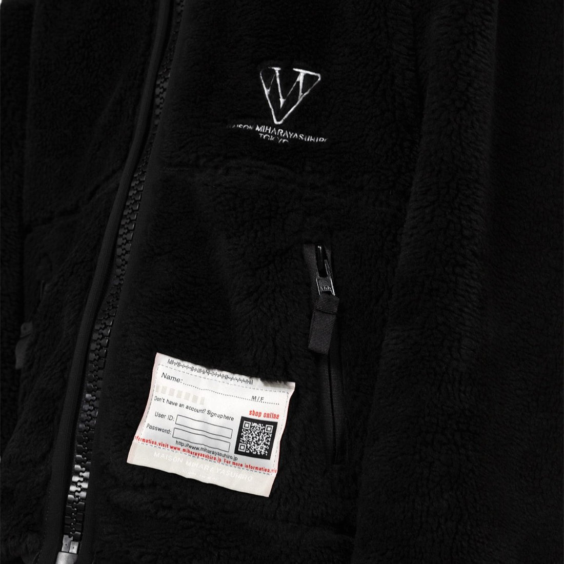 [MAISON MIHARA YASUHIRO]Amateur Sewn Like Boa Jacket/BLACK(A15BL601)