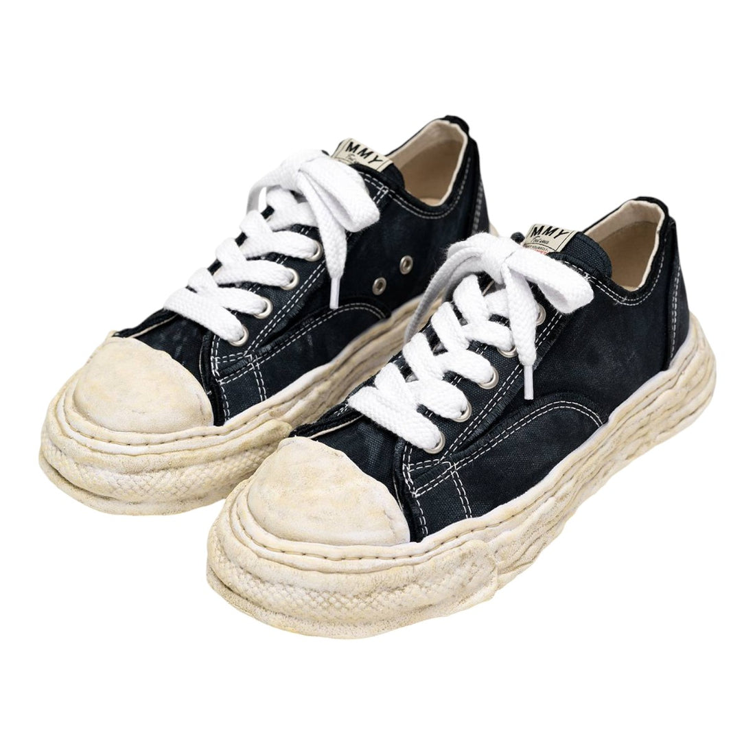 [MAISON MIHARA YASUHIRO]"PETERSON23" OG Sole Vintage Effect Embroidered Canvas Low-top Sneaker/BLACK(A15FW722)