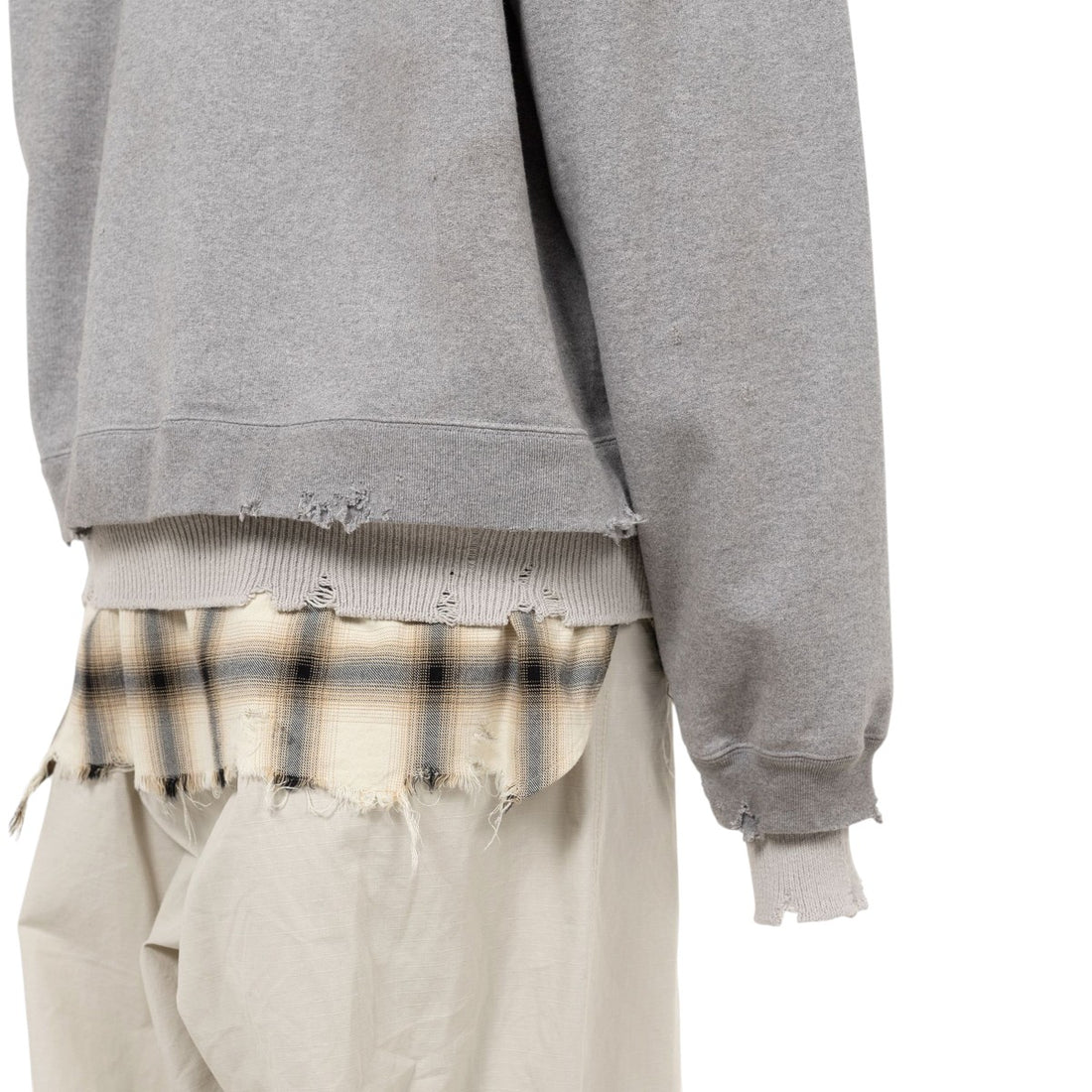 [MAISON MIHARA YASUHIRO]Triple Layered Sweatshirt/GRAY(A15PO572)