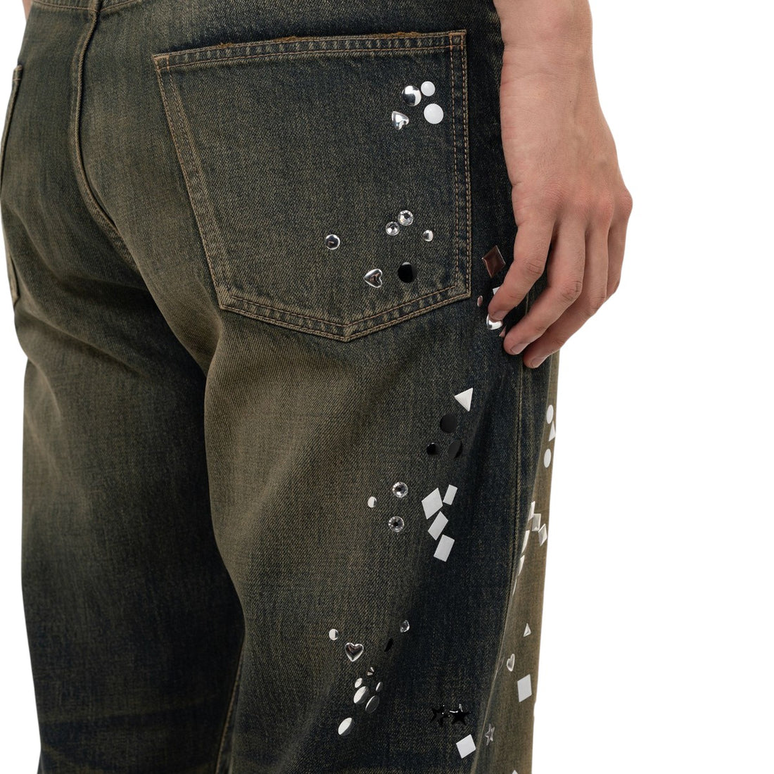 [MAISON MIHARA YASUHIRO]Embellished Denim Pants/INDIGO(A15PT025)