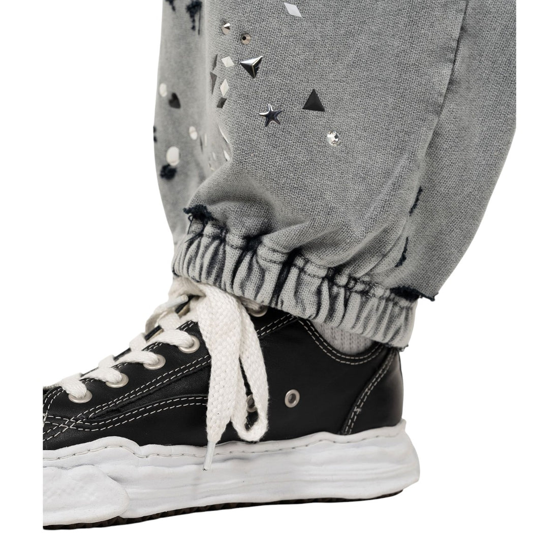 [MAISON MIHARA YASUHIRO]Embellished Bleached Sweat Pants/GRAY(A15PT563)