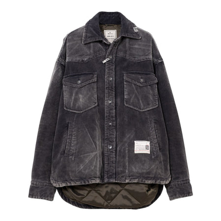 [MAISON MIHARA YASUHIRO]Distressed Corduroy Puffer Shirt/BLACK(A15SH035)