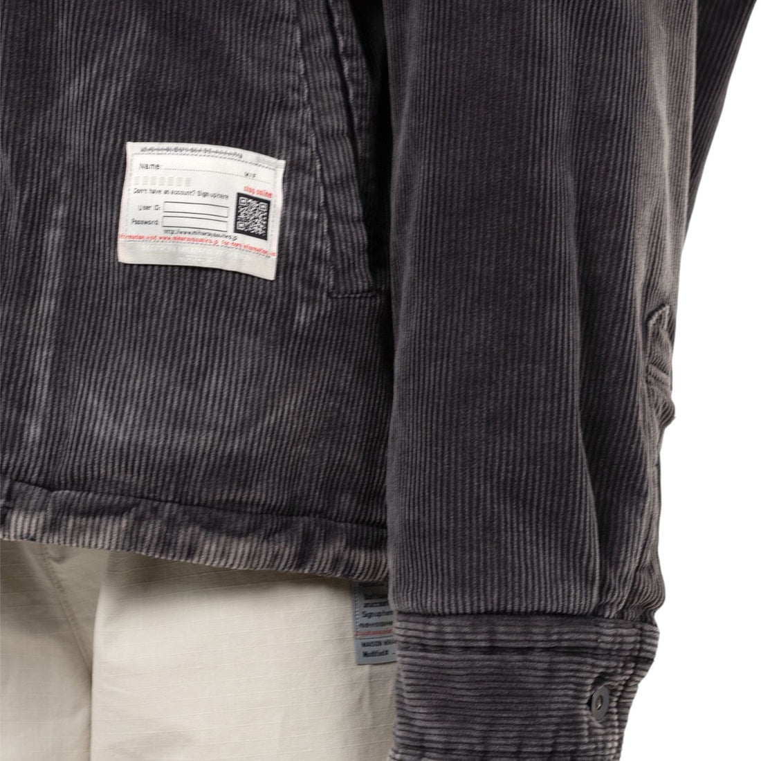 [MAISON MIHARA YASUHIRO]Distressed Corduroy Puffer Shirt/BLACK(A15SH035)