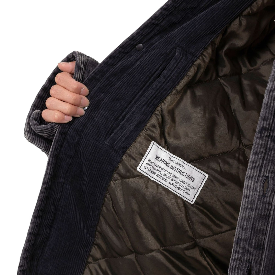 [MAISON MIHARA YASUHIRO]Distressed Corduroy Puffer Shirt/BLACK(A15SH035)