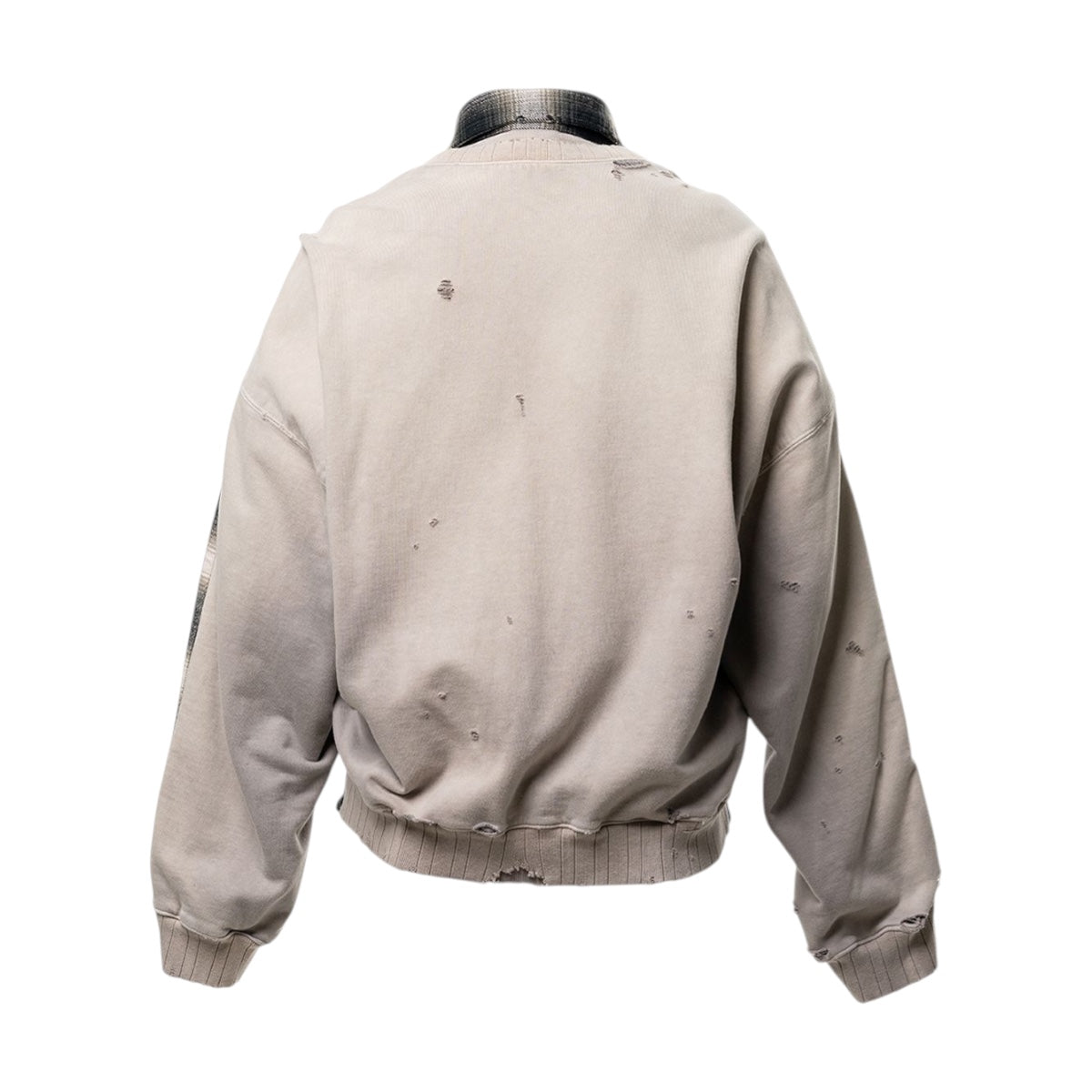 MAISON MIHARA YASUHIRO]Front Back Combined Check Shirt/BLACK/WHITE