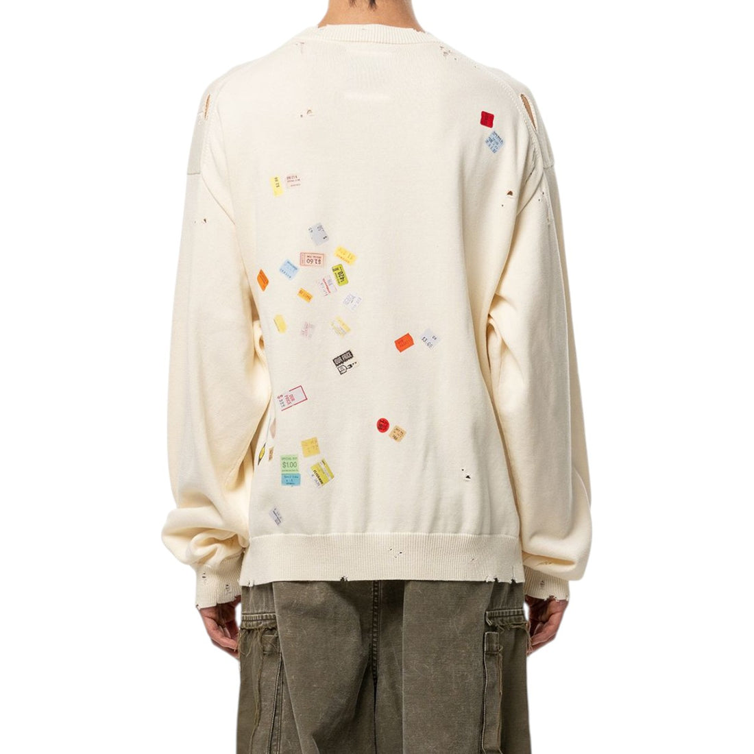 [MAISON MIHARA YASUHIRO]PRICE STICKER KNIT PULLOVER(A17SW500)
