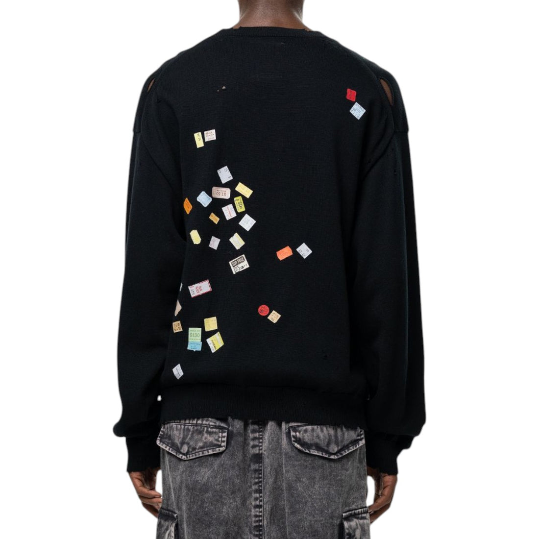 [MAISON MIHARA YASUHIRO]PRICE STICKER KNIT PULLOVER(A17SW500)
