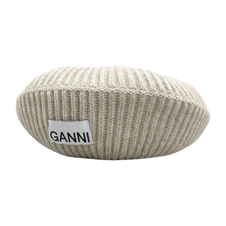 [GANNI]Structured Rib Beret/BEIGE(A4430)