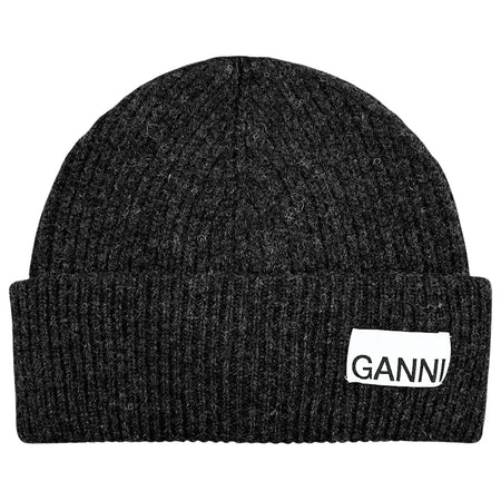 [GANNI]Light Structured Rib Knit Beanie/BLACK(A5118)