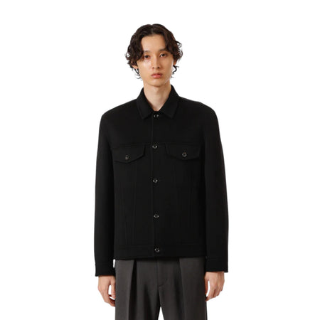 [ATTACHMENT]ウール/カシミヤダブルフェイスビーバー トラッカージャケット/BLACK(AB52-039)