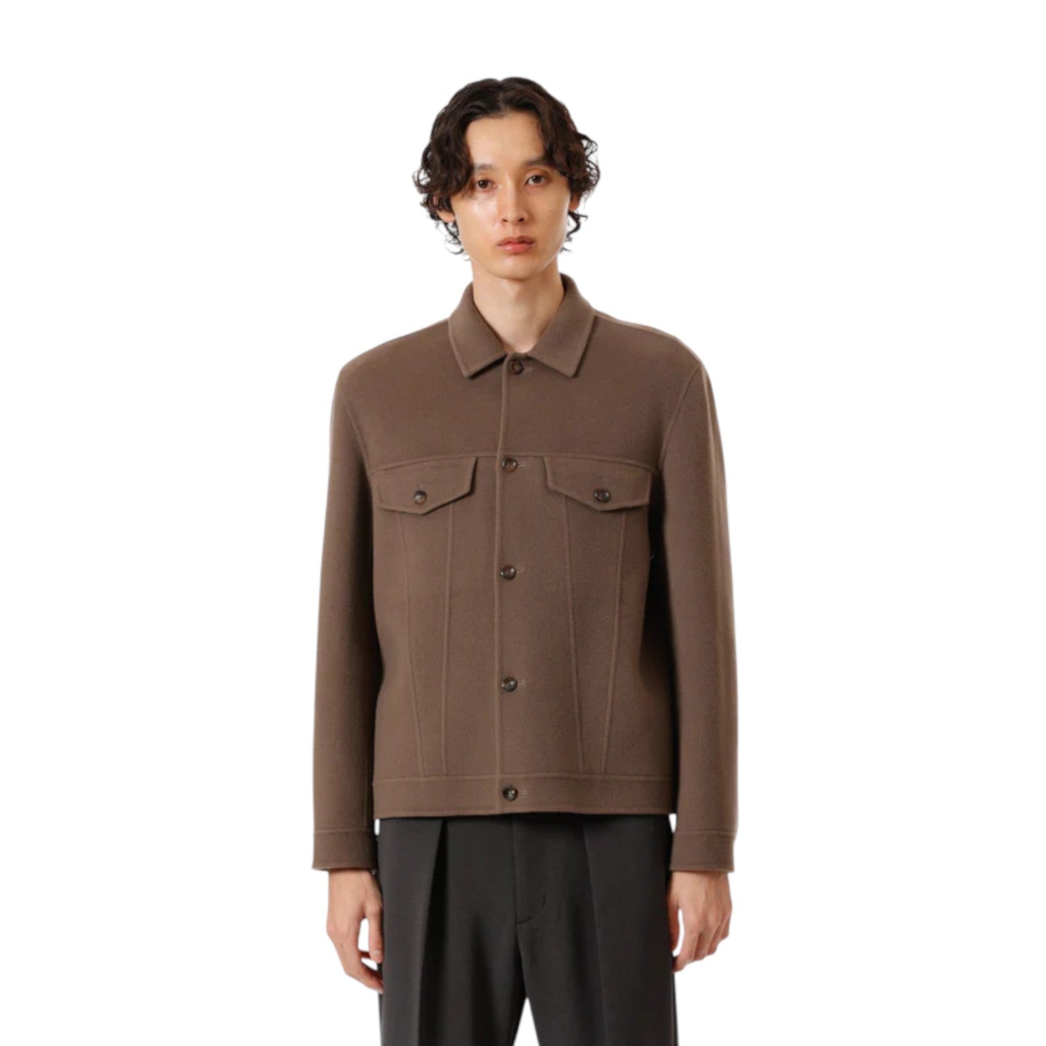 ATTACHMENT]ウール/カシミヤダブルフェイスビーバー トラッカー