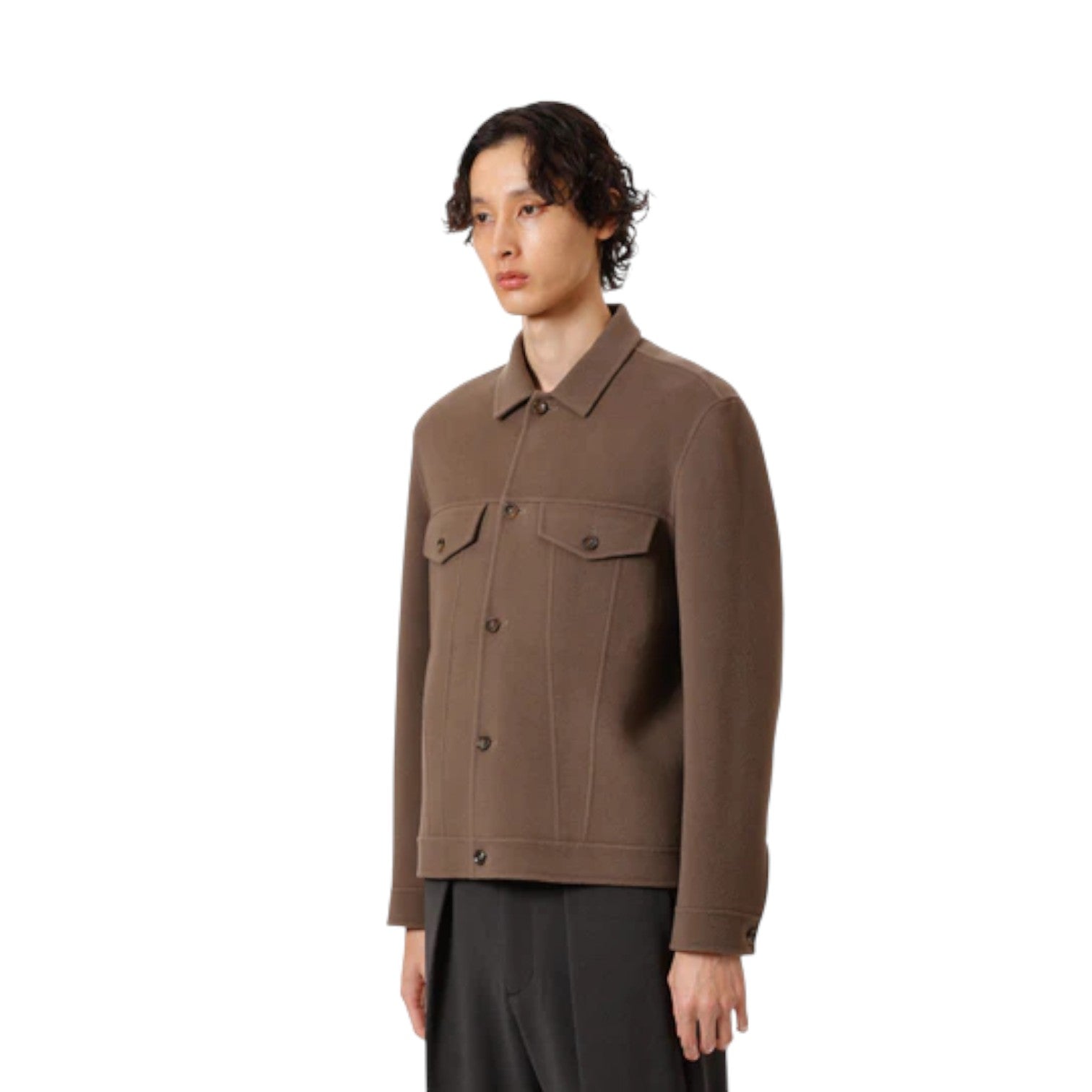 ATTACHMENT]ウール/カシミヤダブルフェイスビーバー トラッカー