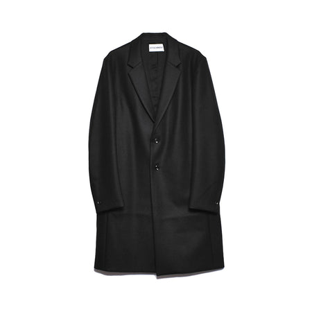 [ATTACHMENT]WO DOUBLE MELTON TAILORED SINGLE BREASTED COAT/BLACK(AC32-092)