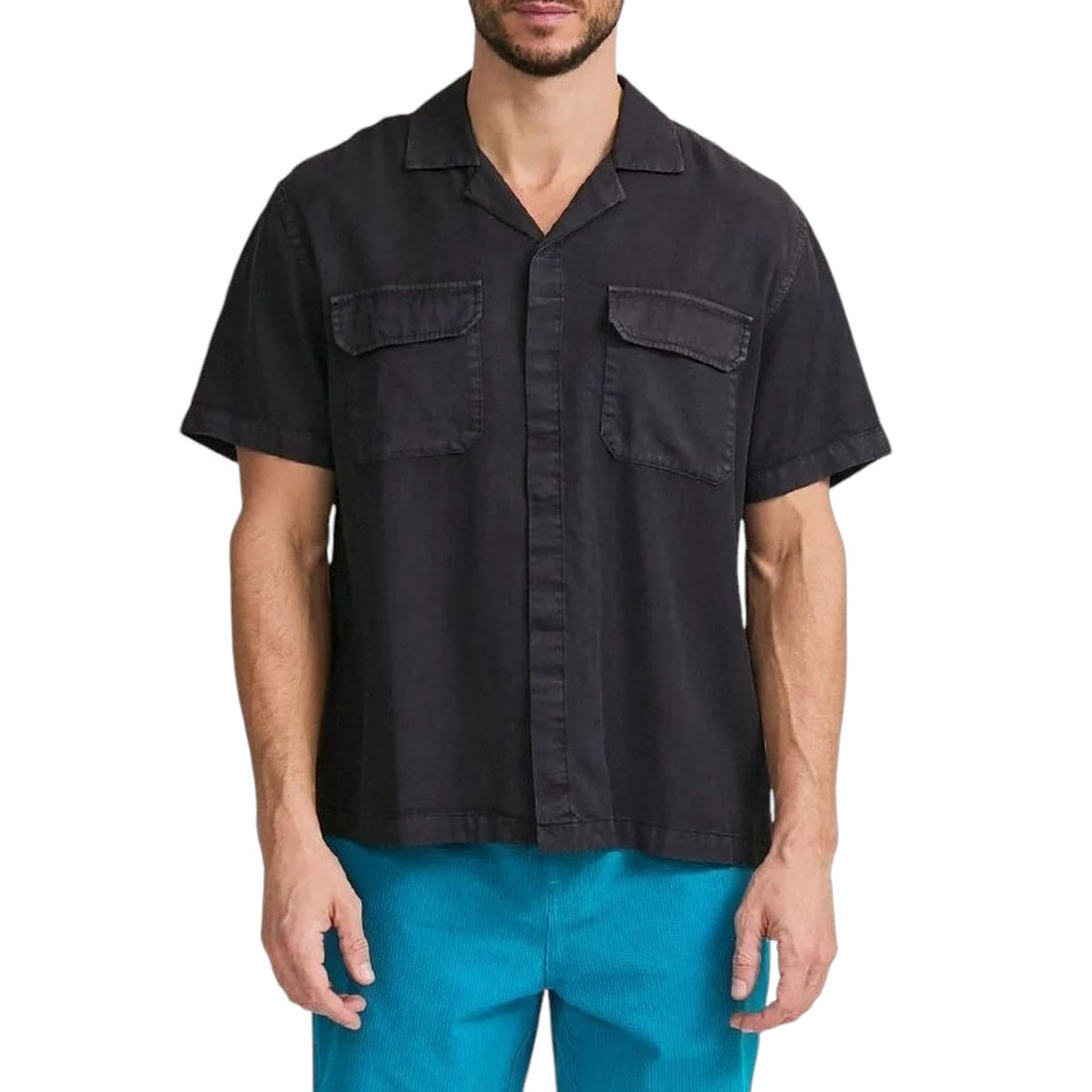 [Saturdays NYC]GIBSON PIGMENT DYED SS SHIRT/BLACK(BBG15190)