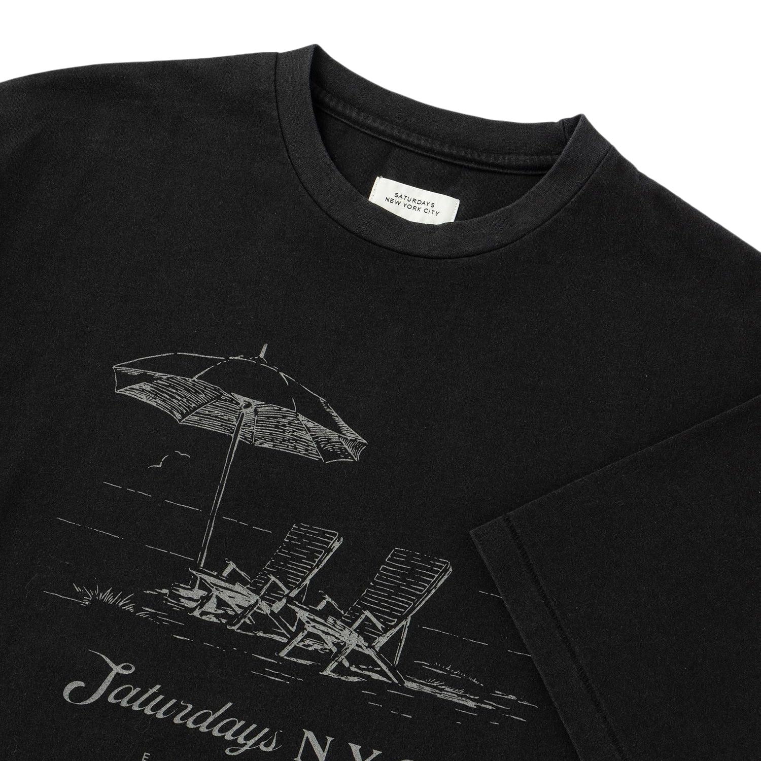 Saturdays NYC] Beach Chair Ozone Wash Relaxed SS Tee / Black