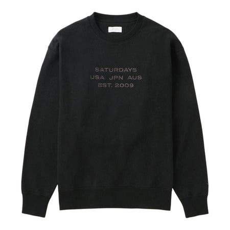 [Saturdays NYC]Bowery Dobby Weave International Sweatshirt/BLACK(BBM65230)