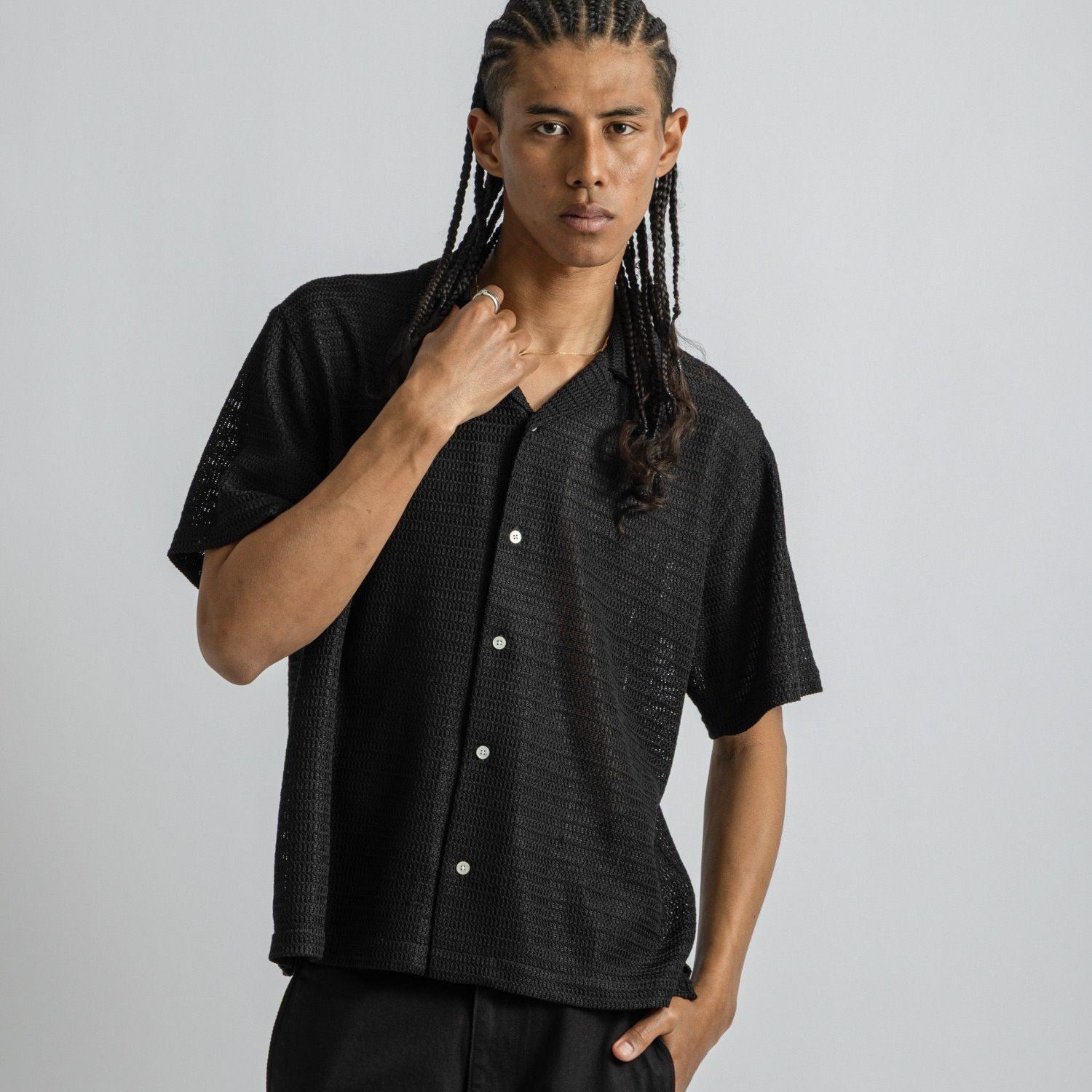 Saturdays NYC] Canty Lace SS Shirt / Black (BBQ26180) – R&Co.