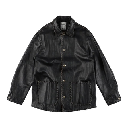 [BOWWOW]BRAIDED LEATHER COVERALL/BLACK(BW252-BLC)