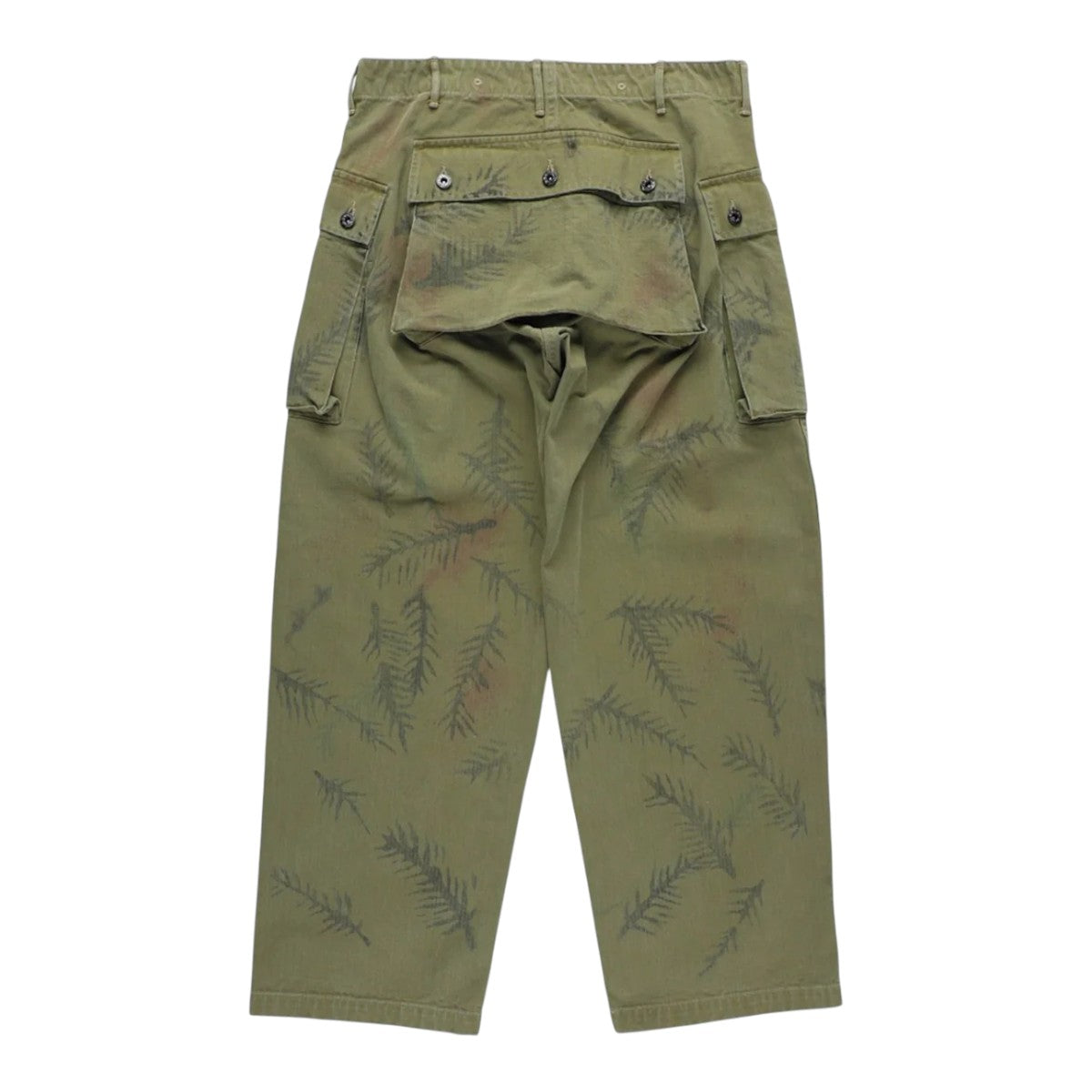 BOWWOW]USMC P-44 HBT CAMO SPRAY TROUSERS AGED/AGED CAMO SPRAY OD