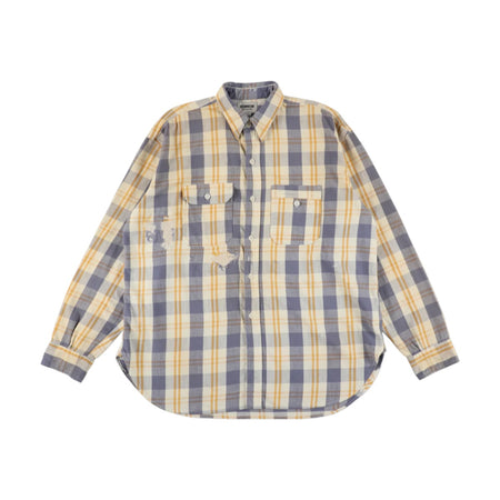 [BOWWOW] UNIQUE POCKET CHECKED FLANNEL SHIRT AGED/YELLOW/BLUE(BW261-UPFSA)