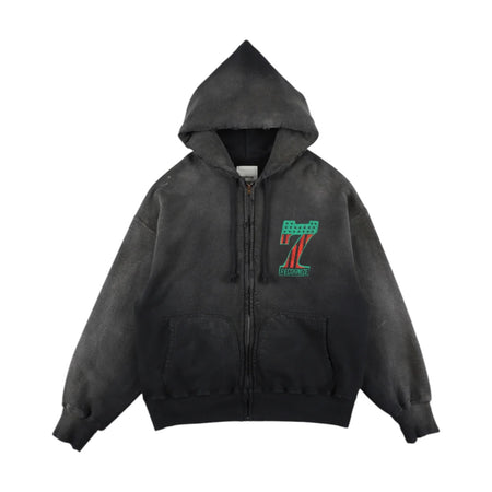 [BOWWOW]#7 VINYL ZIP HOODIE AGED/BLACK(BWRC261-7VZH)