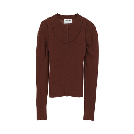 [CLANE]BUTTON CARDIGAN TANK SET(11106-2093)