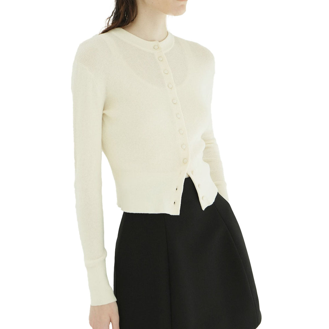 [CLANE]BUTTON CARDIGAN TANK SET(11106-2093)