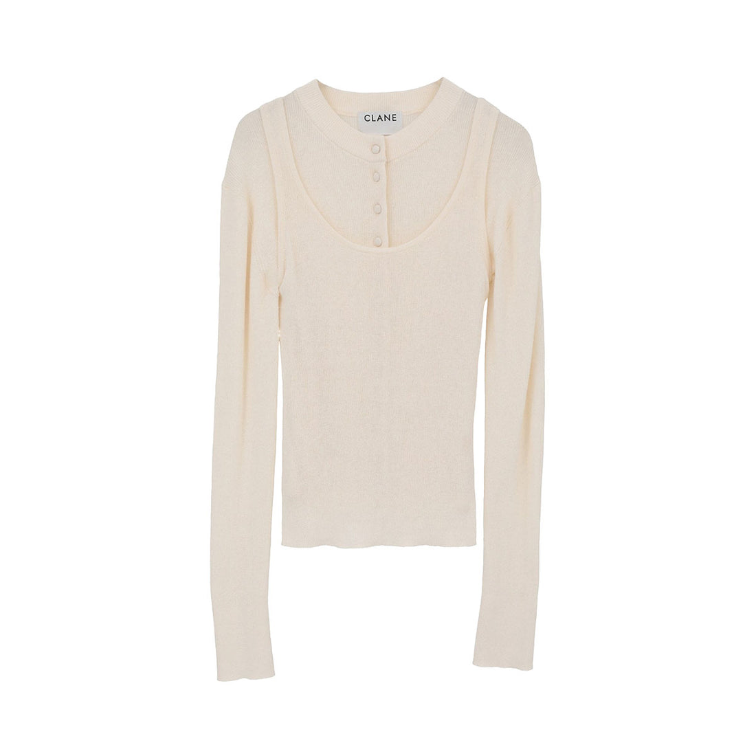 [CLANE]BUTTON CARDIGAN TANK SET(11106-2093)