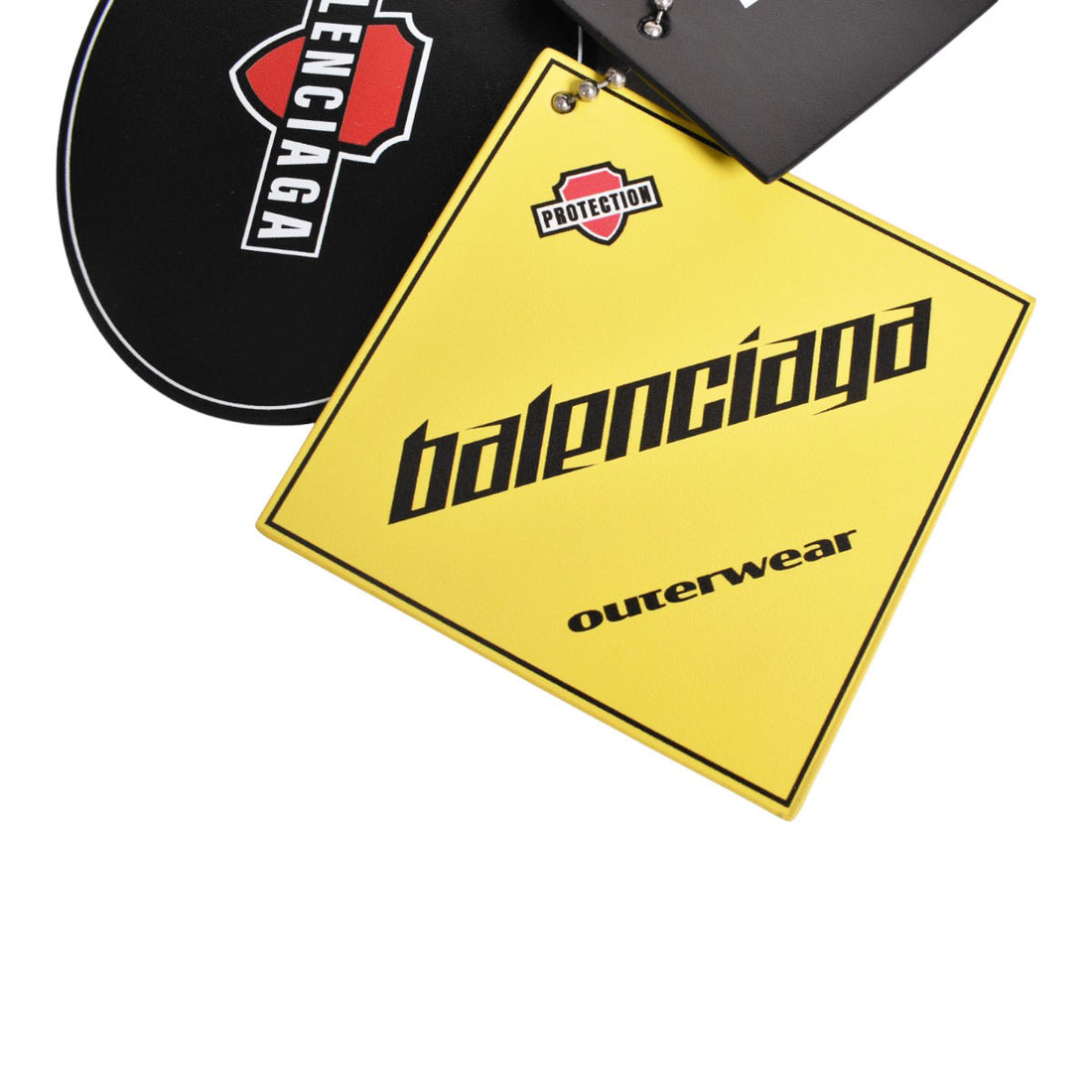 [BALENCIAGA]KEYRING 3 TAGS CHARM/BLACK/YELLOW/RED(8424742AB11)