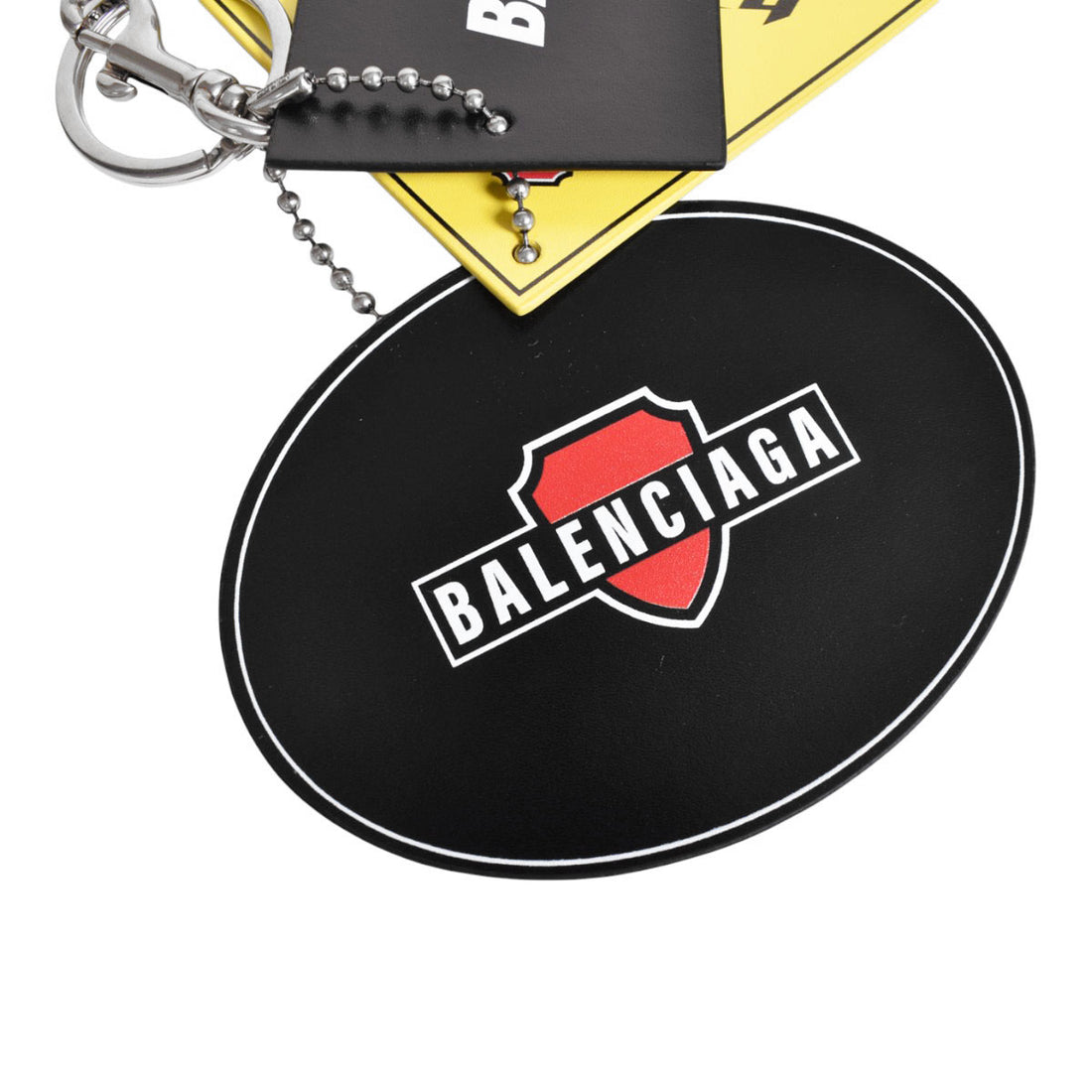 [BALENCIAGA]KEYRING 3 TAGS CHARM/BLACK/YELLOW/RED(8424742AB11)