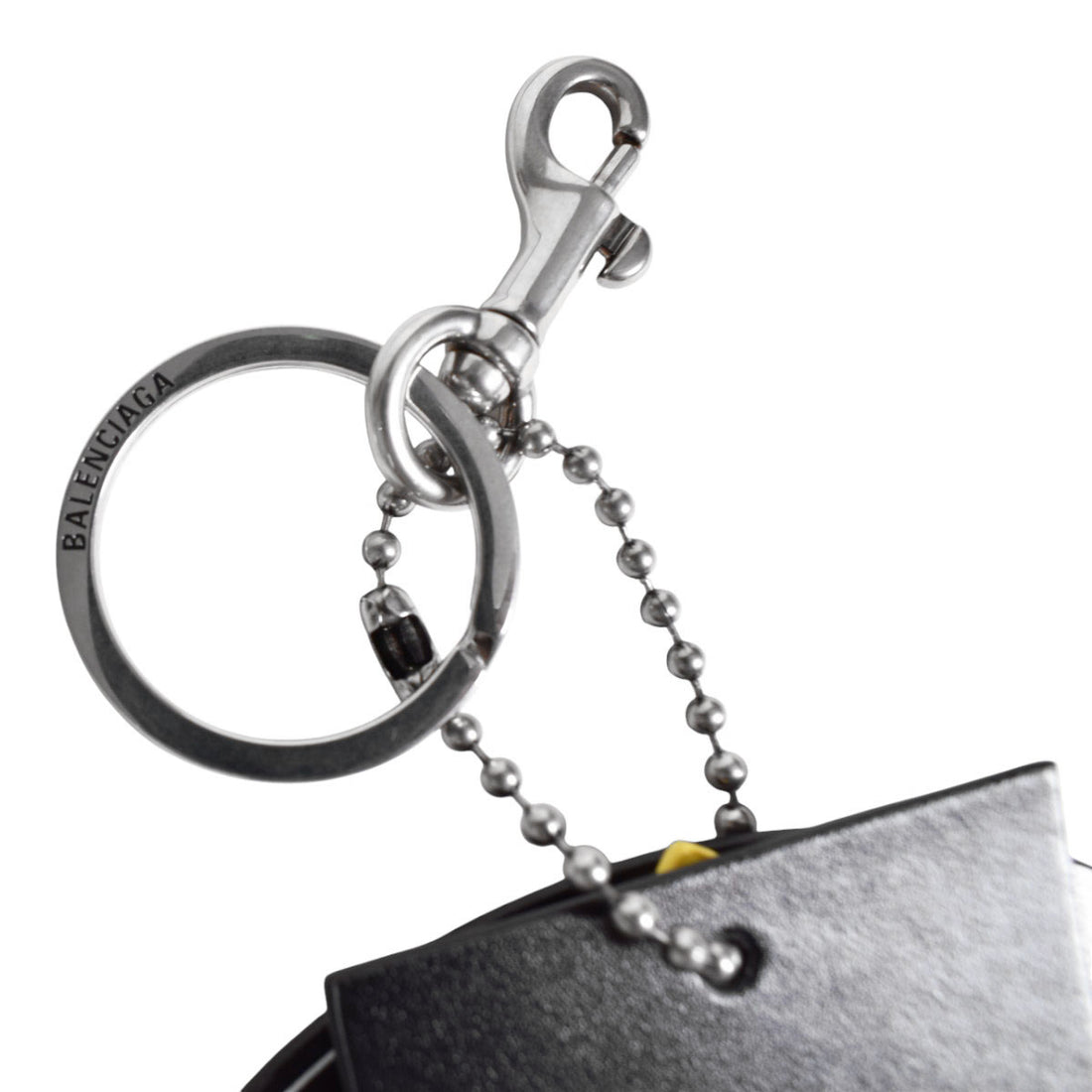 [BALENCIAGA]KEYRING 3 TAGS CHARM/BLACK/YELLOW/RED(8424742AB11)