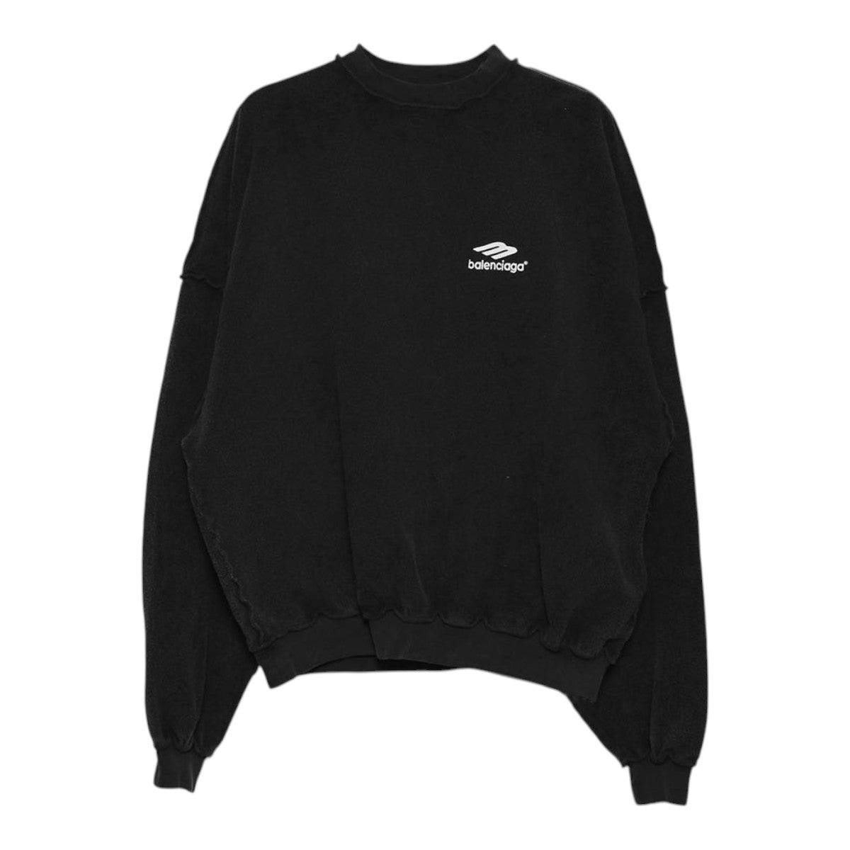 BALENCIAGA]Inside Out Oversized Crewneck/FADE BLACK(852319-TTVH7