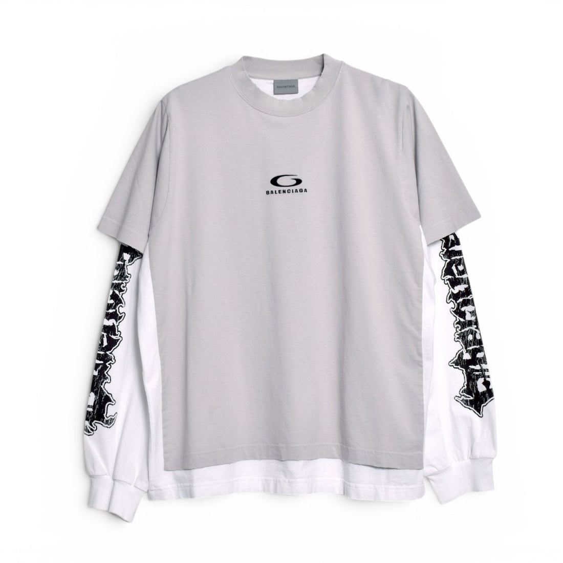[BALENCIAGA]Hybrid Double T-Shirt /Light Grey(871497TUVD5)