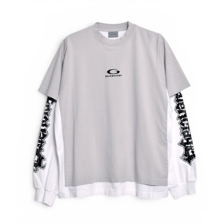 [BALENCIAGA]Hybrid Double T-Shirt /Light Grey(871497TUVD5)