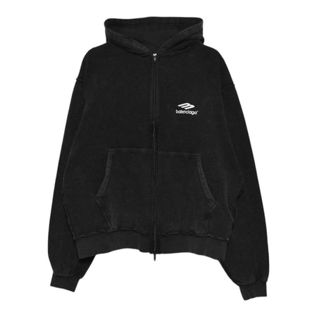 [BALENCIAGA]Inside-Out Zip-Up Hoodie/FADE BLACK(850425-TTVH7)