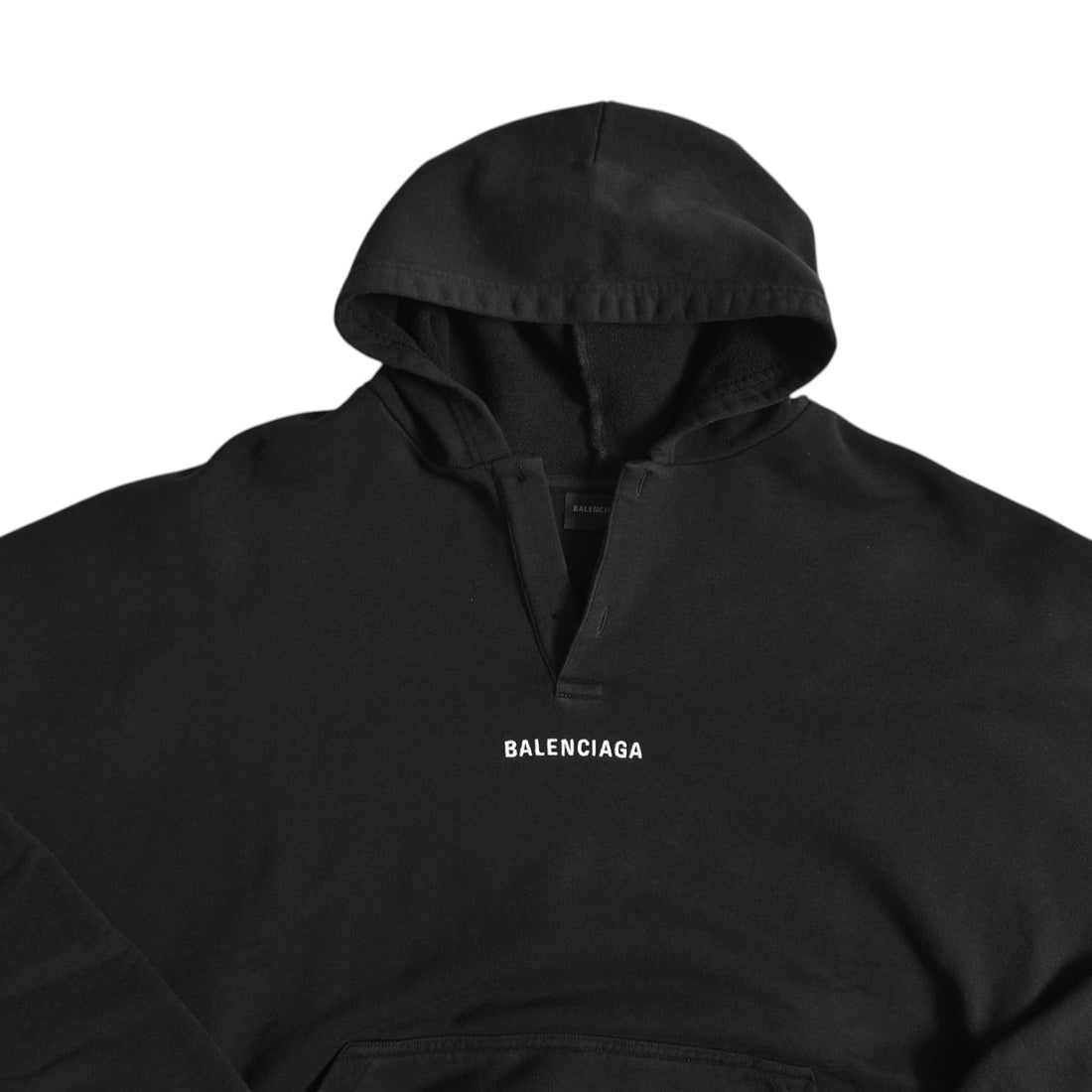 [BALENCIAGA]Polo Hoodie/BLACK/WHITE(827939-TTVJ2)
