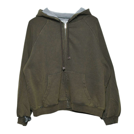 [Basketcase]HENCH, thermal lined zip-up hoodie/WASH BROWN