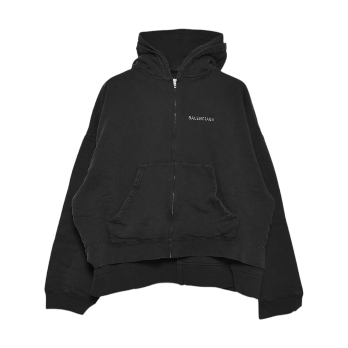 バレンシアガ 長袖 BALENCIAGA]Layered Zip-Up Hoodie/WASH BLACK(858133TSVE4) – R&Co.