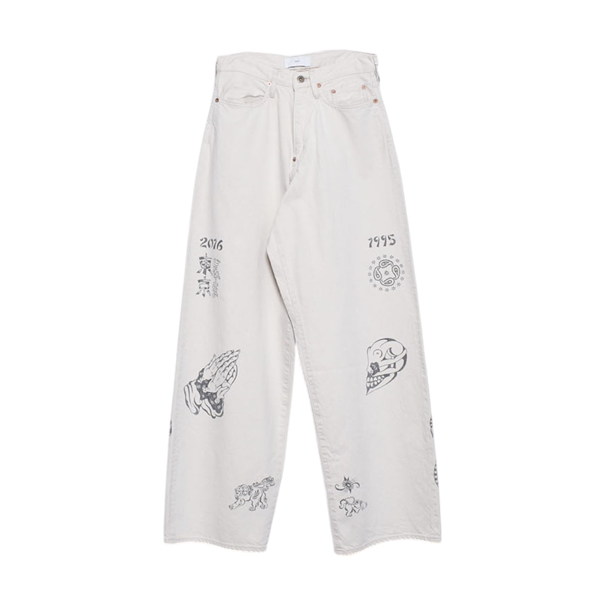 SUGARHILL]TATOO FLASH PRINT MODERN DENIM WIDE CUT/ECRU(26440414