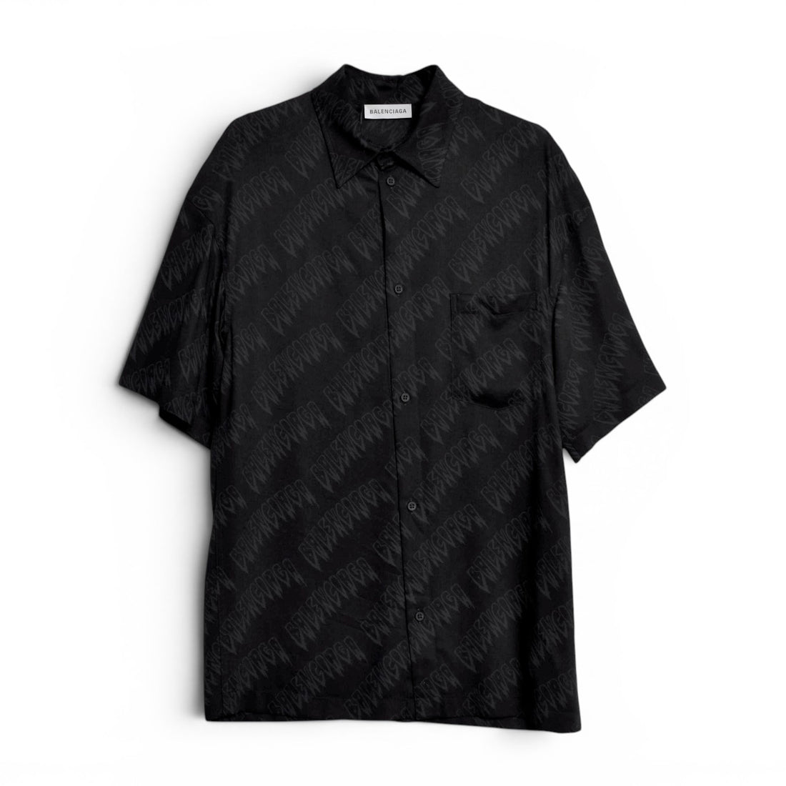 [BALENCIAGA]S/S Large Fit Shirt/BLACK/BLACK(871407TUL02)