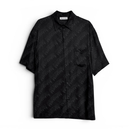 [BALENCIAGA]S/S Large Fit Shirt/BLACK/BLACK(871407TUL02)