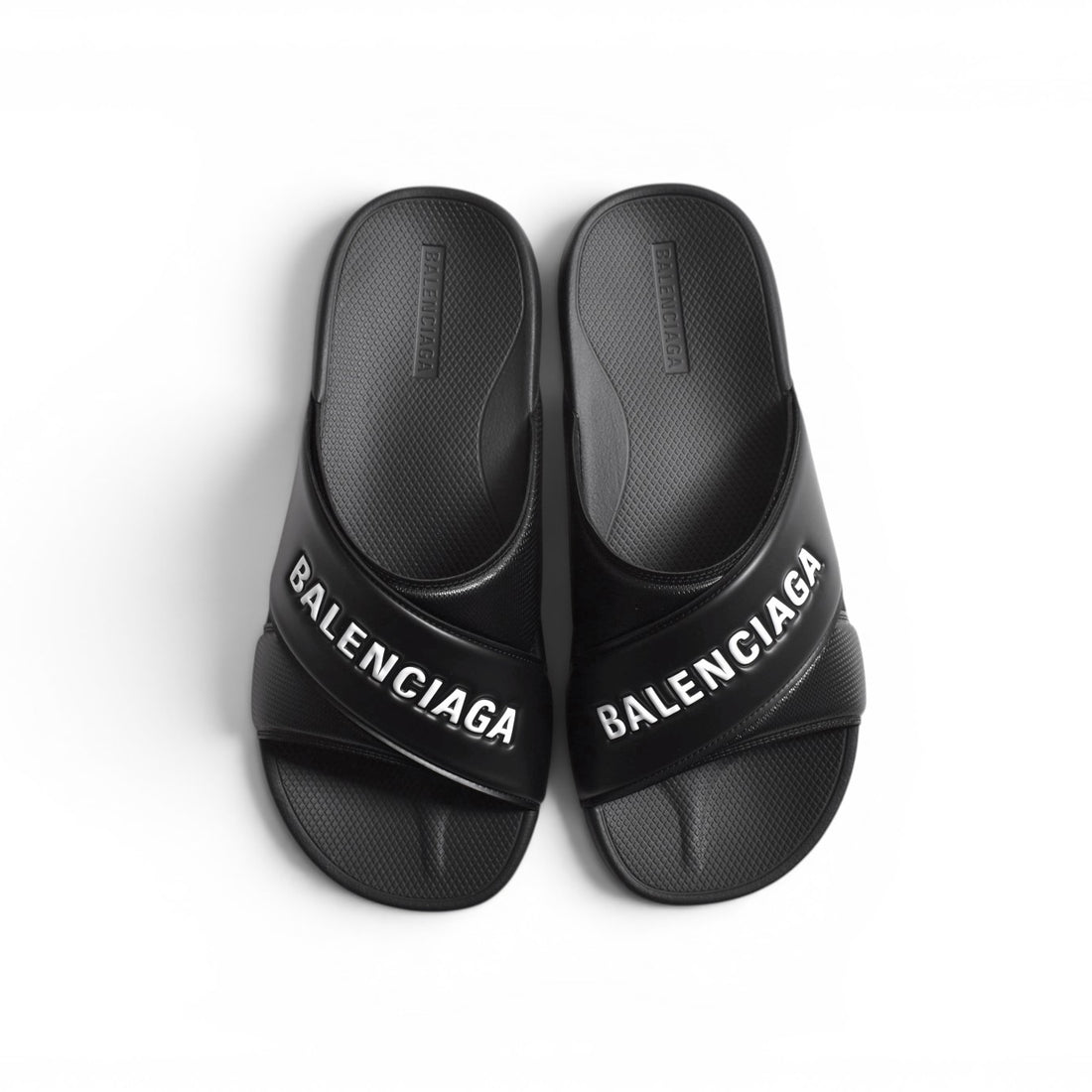 [BALENCIAGA]SPORTY POOL RUBB BIC LOGO BAL/BLACK/WHITE(866163W0FPD)