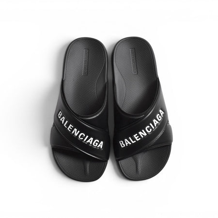 [BALENCIAGA]SPORTY POOL RUBB BIC LOGO BAL/BLACK/WHITE(866163W0FPD)