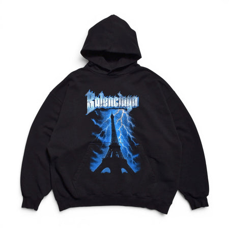 [BALENCIAGA]Paris Thunderstorm Medium Fit Hoodie/BLACK(871956TUVF4)