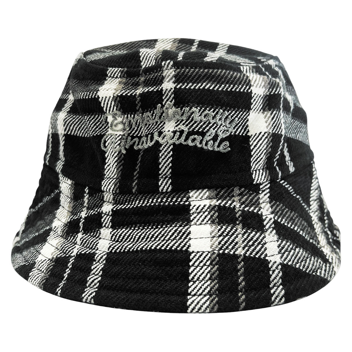 【美品】売切品Emotionally Unavailable バケットハット EMOTIONALLY UNAVAILABLE]EU FLANNEL BUCKET HAT/BLACK(EU-MK8-0000
